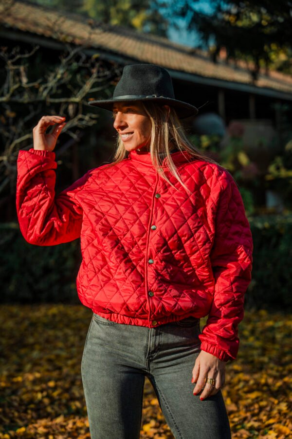 BOMBER CROP ROJO
