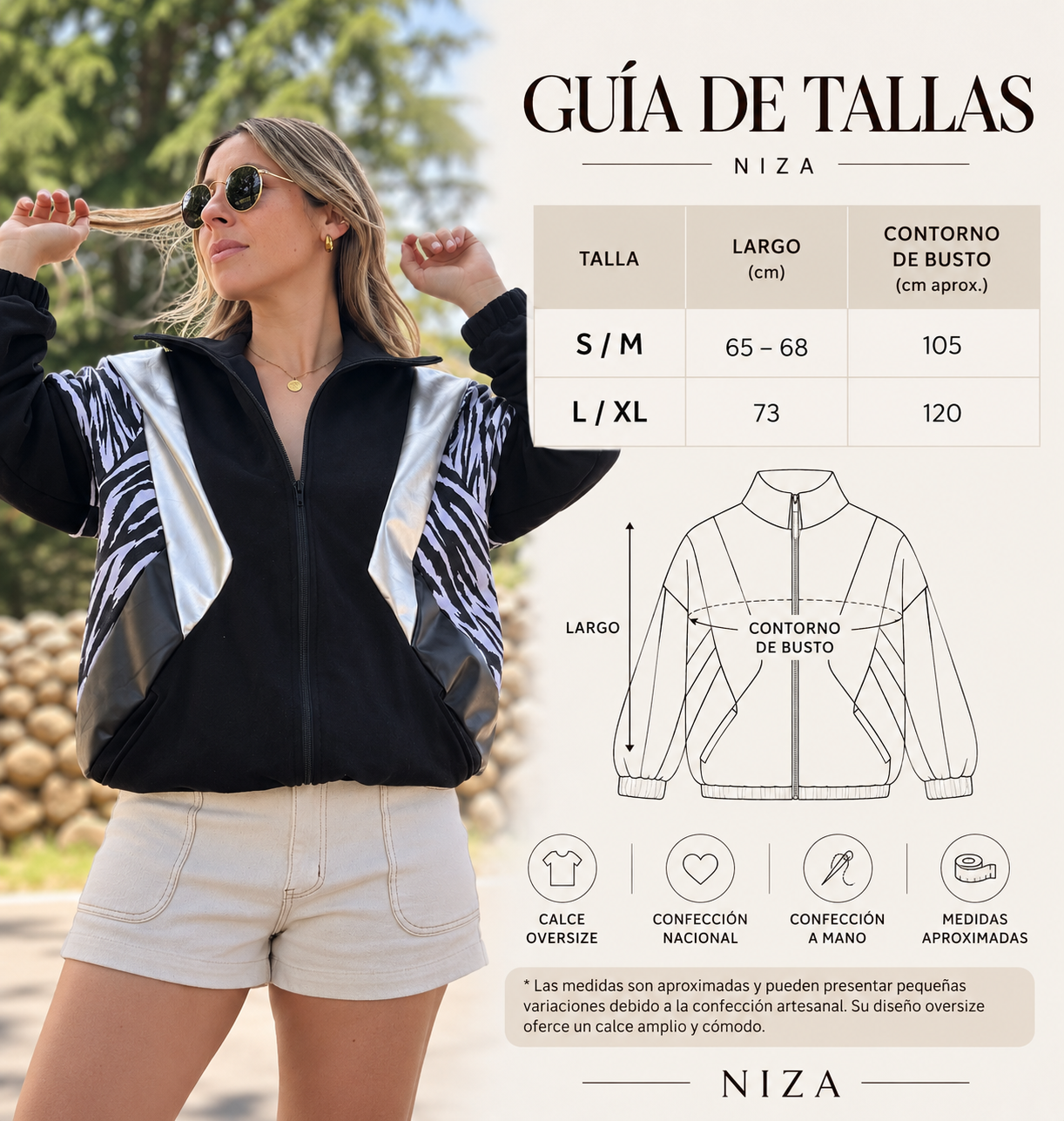 Guía de tallas Niza editorial
