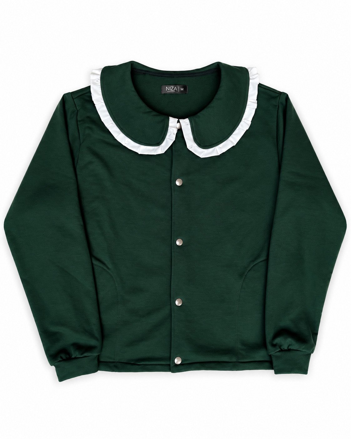 Chaqueta Verde con Cuello de Volantes