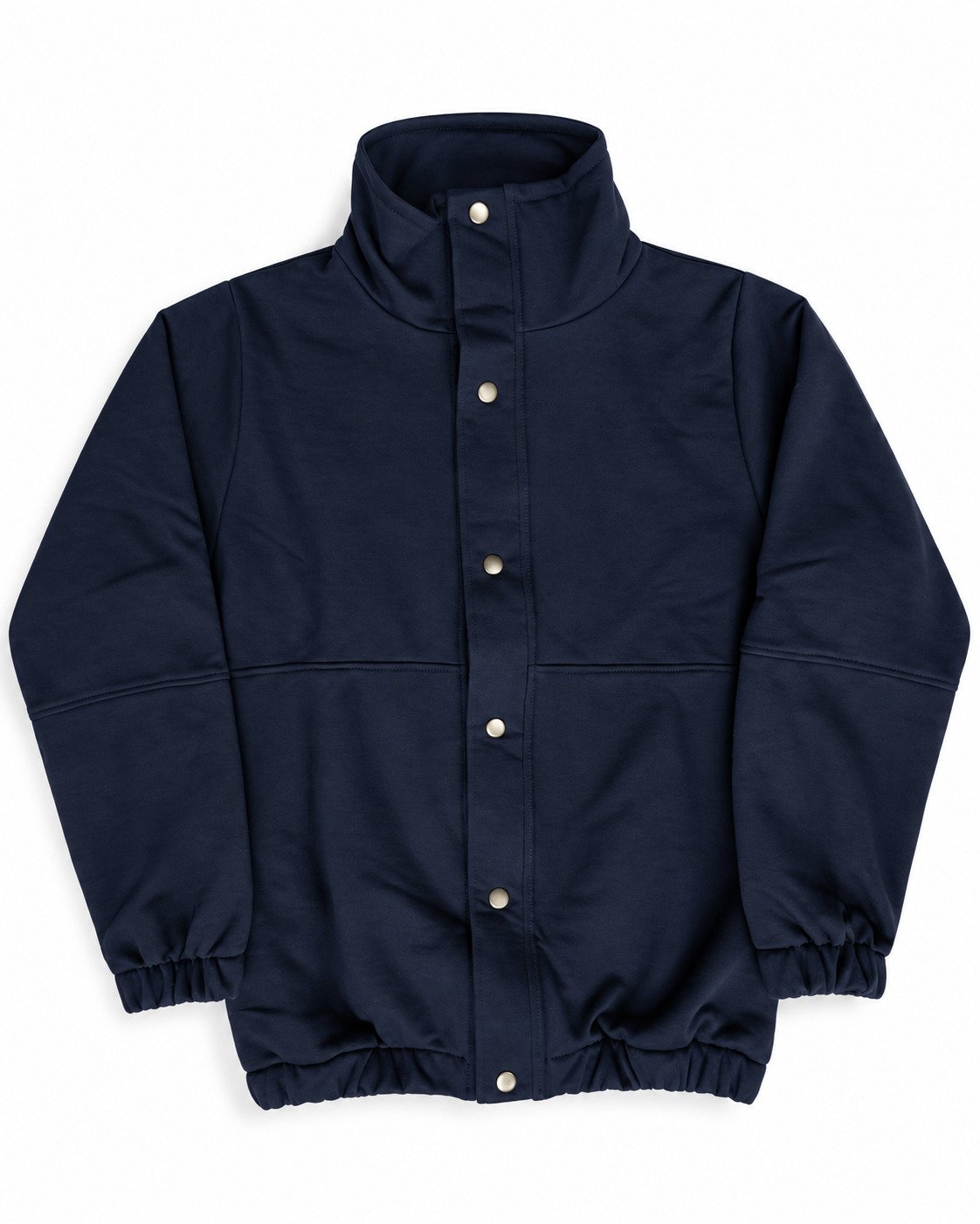 Chaqueta azul marino con broches metálicos